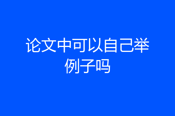论文中可以自己举例子吗