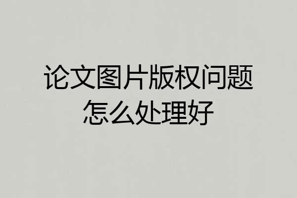 论文图片版权问题怎么处理好