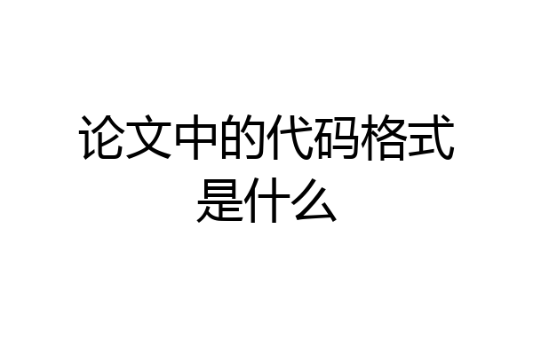 论文中的代码格式是什么