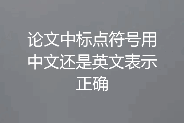 论文中标点符号用中文还是英文表示正确