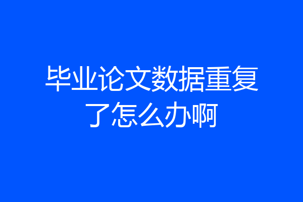 毕业论文数据重复了怎么办啊