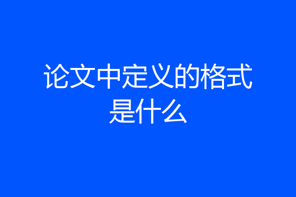 论文中定义的格式是什么