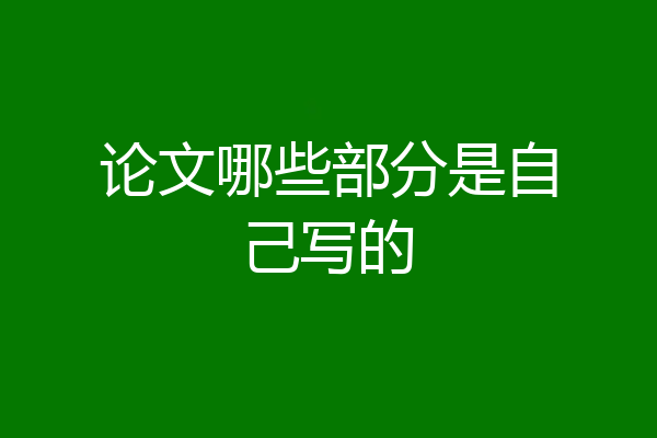 论文哪些部分是自己写的