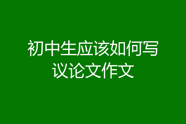 初中生应该如何写议论文作文
