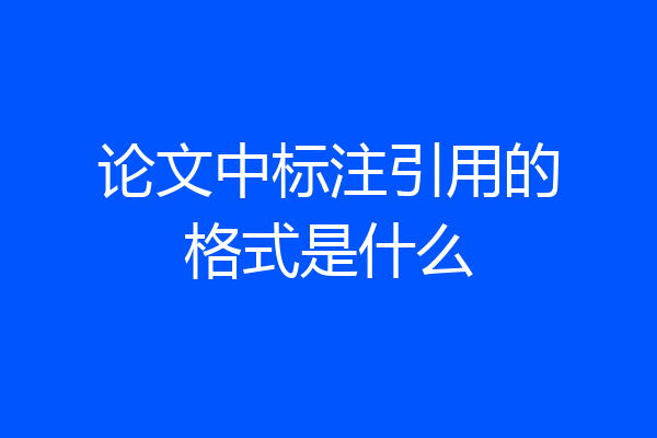 论文中标注引用的格式是什么