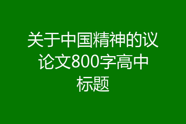 关于中国精神的议论文800字高中标题