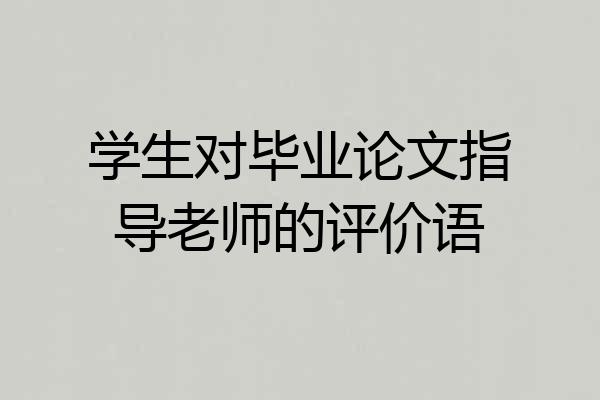 学生对毕业论文指导老师的评价语