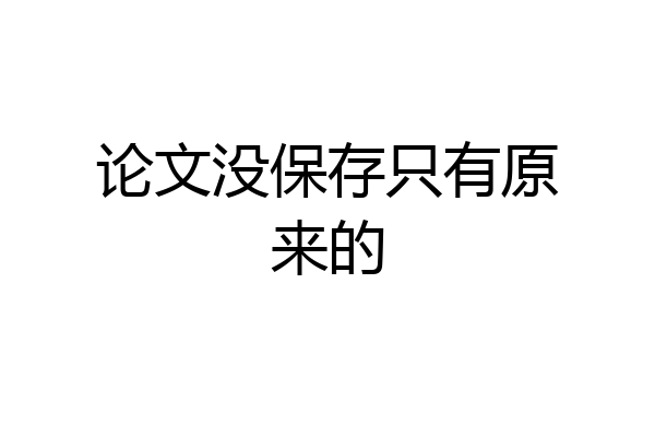 论文没保存只有原来的