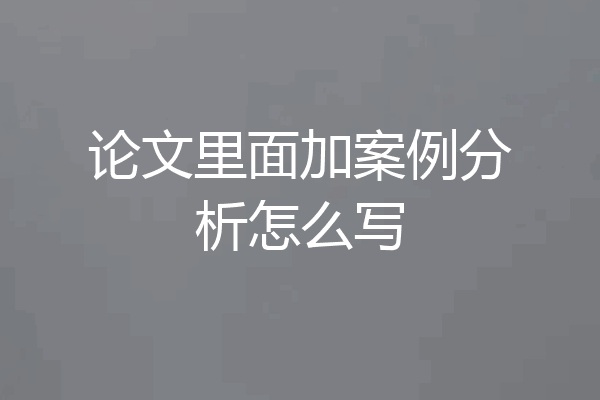 论文里面加案例分析怎么写