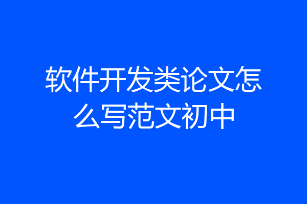 软件开发类论文怎么写范文初中