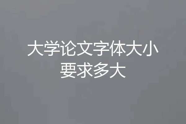 大学论文字体大小要求多大