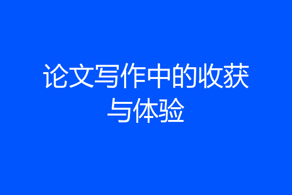 论文写作中的收获与体验