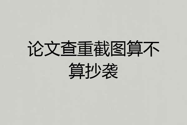 论文查重截图算不算抄袭