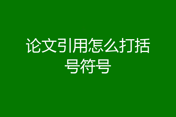 论文引用怎么打括号符号