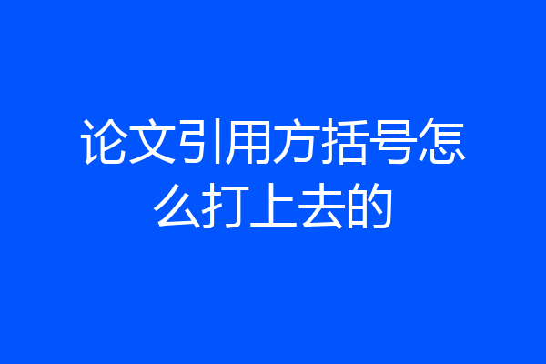 论文引用方括号怎么打上去的