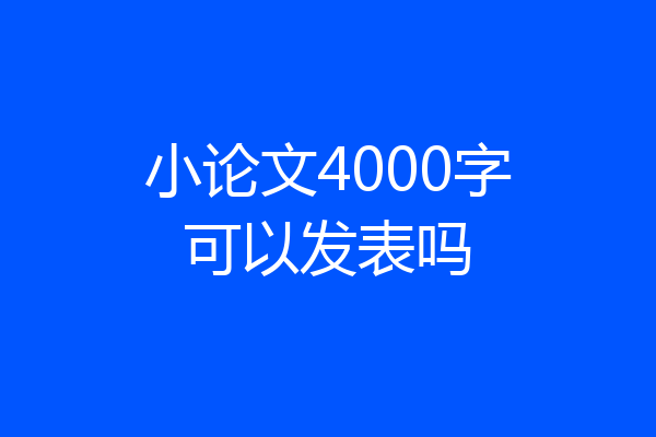 小论文4000字可以发表吗