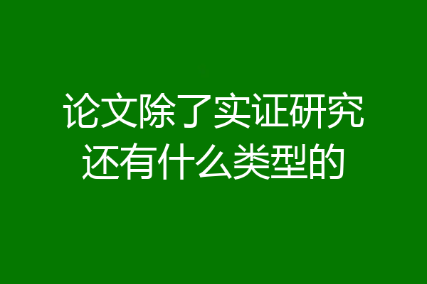 论文除了实证研究还有什么类型的