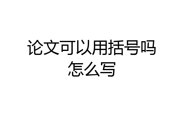 论文可以用括号吗怎么写