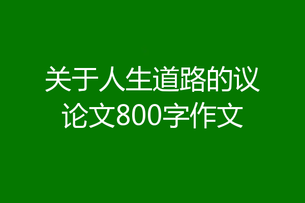 关于人生道路的议论文800字作文
