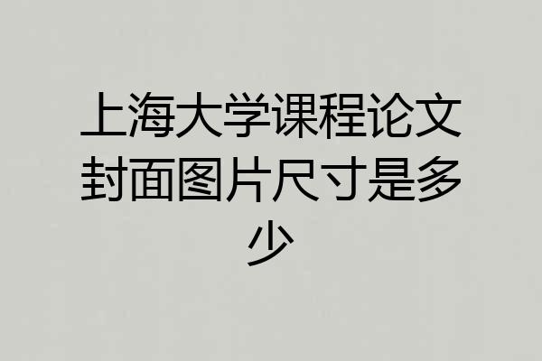 上海大学课程论文封面图片尺寸是多少