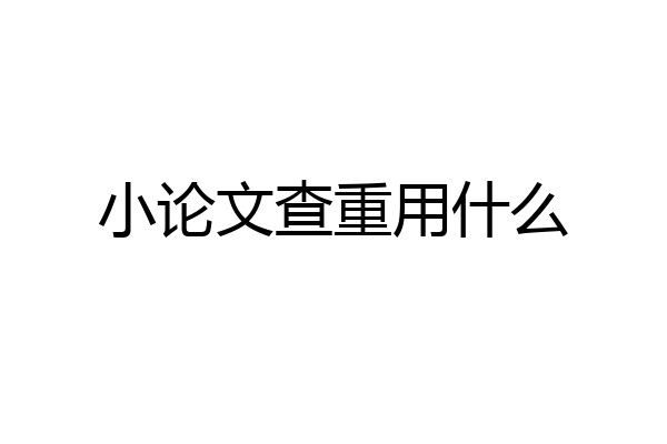 小论文查重用什么