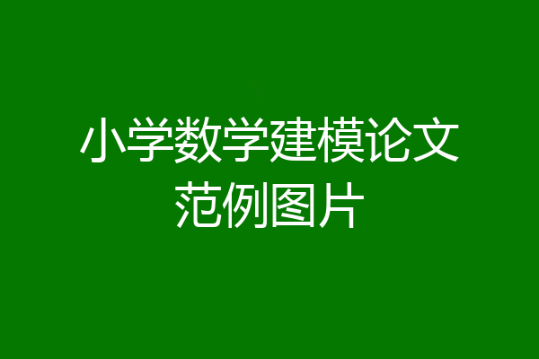 小学数学建模论文范例图片