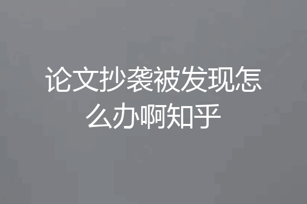 论文抄袭被发现怎么办啊知乎