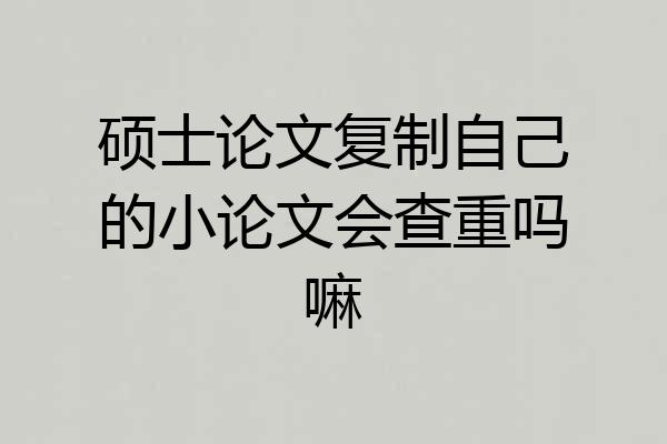 硕士论文复制自己的小论文会查重吗嘛
