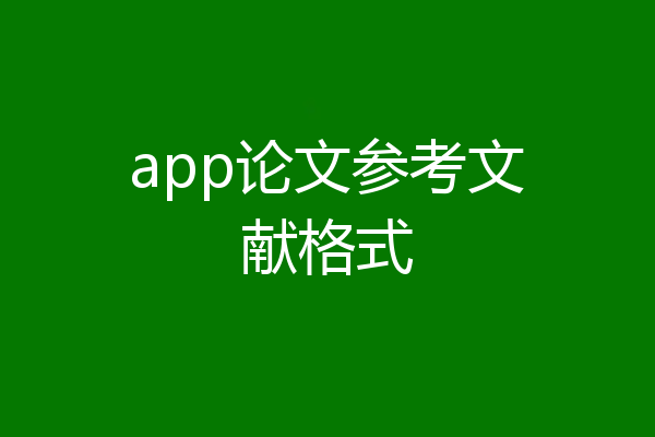 app论文参考文献格式