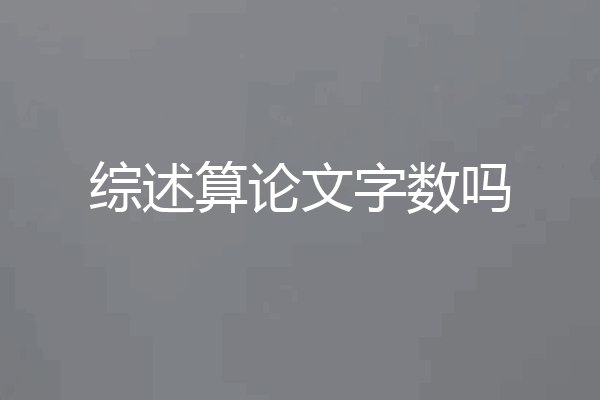 综述算论文字数吗