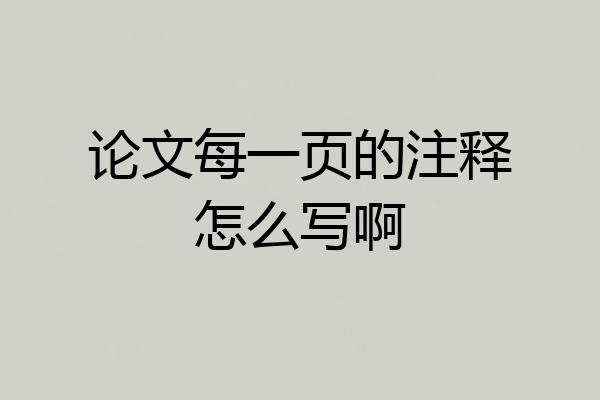 论文每一页的注释怎么写啊