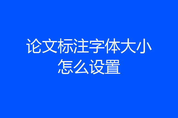 论文标注字体大小怎么设置