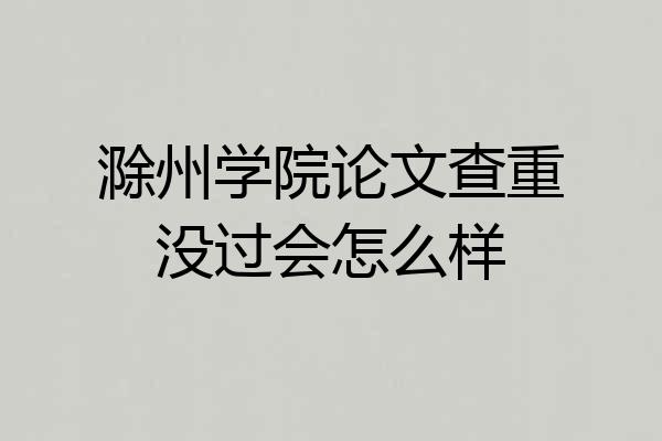 滁州学院论文查重没过会怎么样