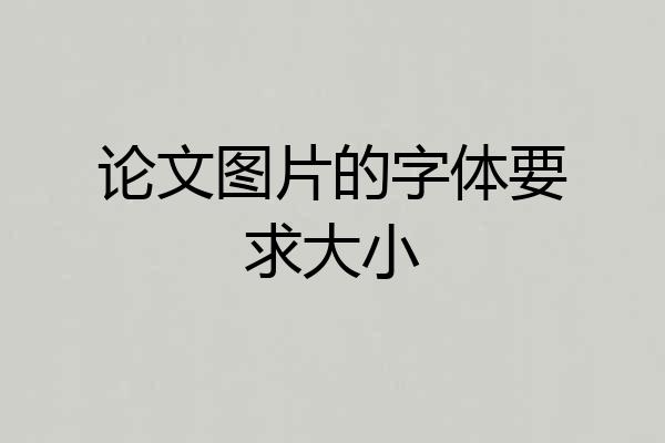 论文图片的字体要求大小