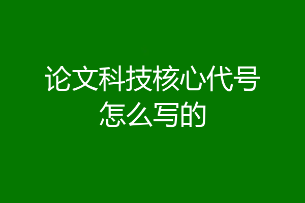 论文科技核心代号怎么写的