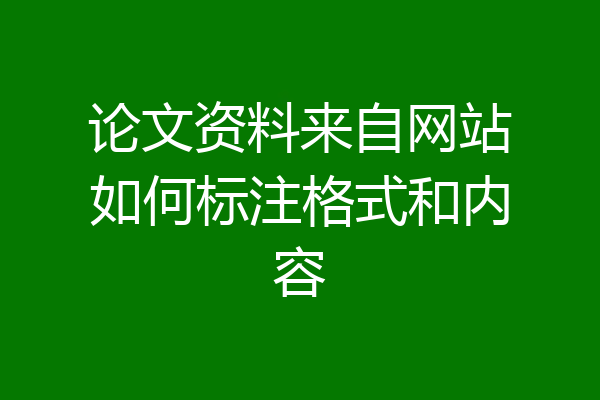 论文资料来自网站如何标注格式和内容