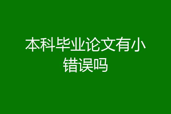 本科毕业论文有小错误吗