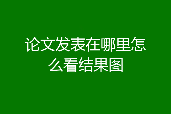 论文发表在哪里怎么看结果图