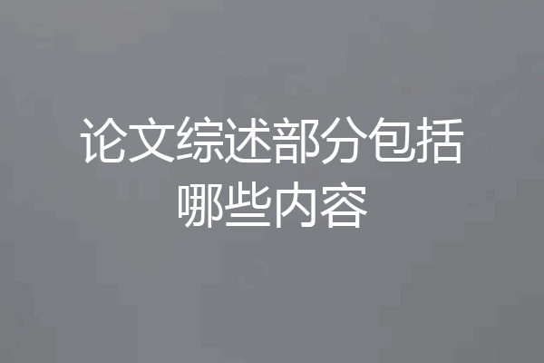 论文综述部分包括哪些内容