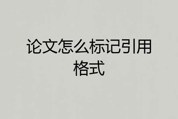 论文怎么标记引用格式