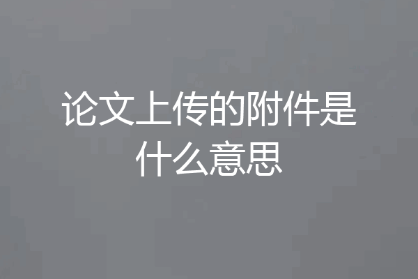 论文上传的附件是什么意思