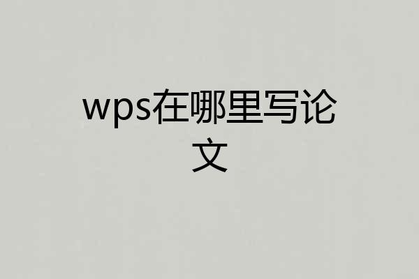 wps在哪里写论文