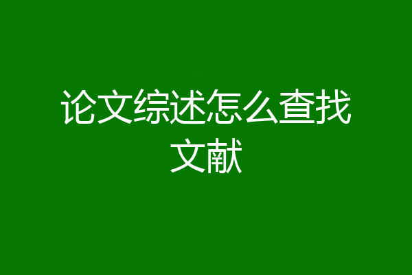 论文综述怎么查找文献