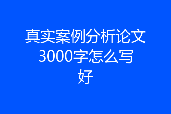 真实案例分析论文3000字怎么写好