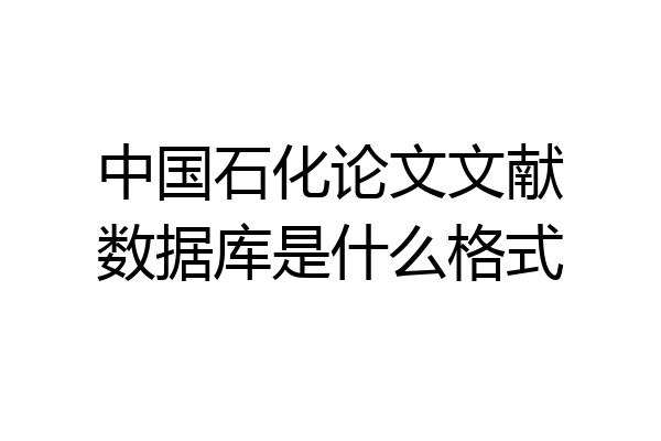 中国石化论文文献数据库是什么格式