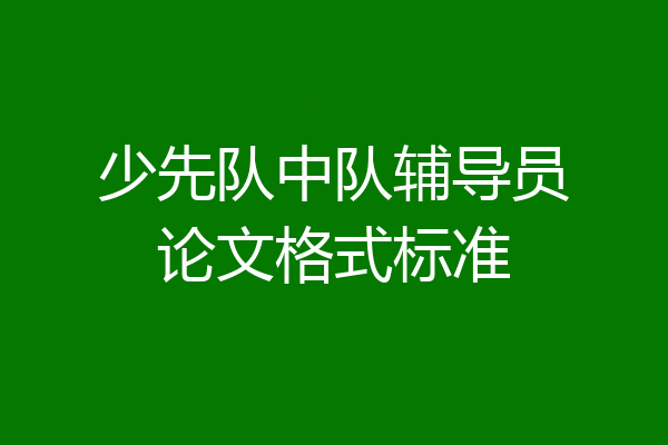 少先队中队辅导员论文格式标准
