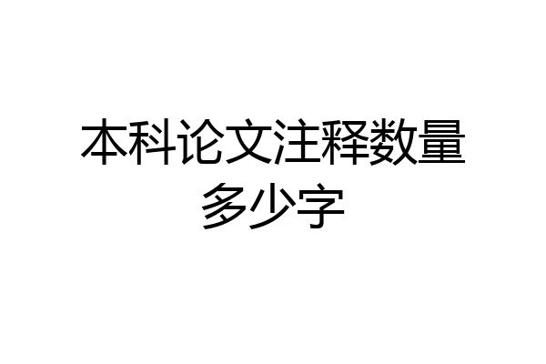 本科论文注释数量多少字