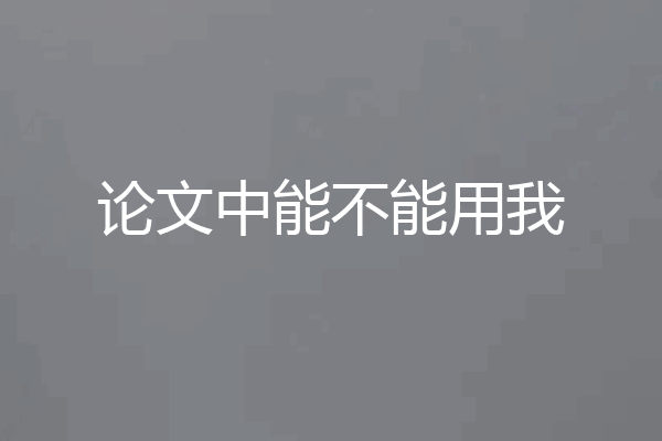 论文中能不能用我
