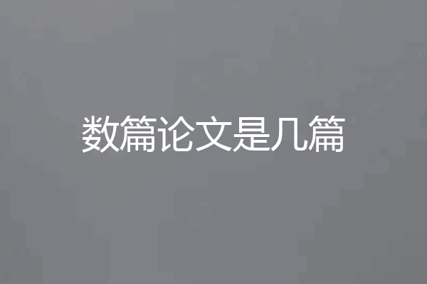 数篇论文是几篇