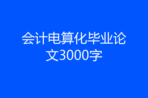 会计电算化毕业论文3000字